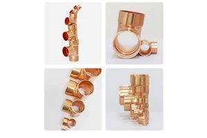 HVAC Refrigeration Pure Copper Tee Connector Welding Copper Tube 3-Way Fitting For Cooling System Cold Room Storage