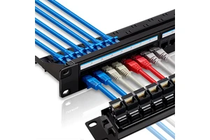 High Quality Cat5e Cat6 Cat6A Patch Panel 1U 24 Port / 1U 48 Port / 2U 48 Port RJ45 network patch panel