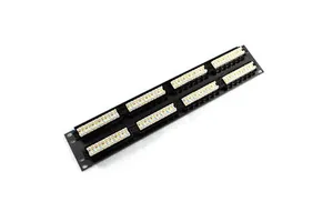 48Port CAT6/Super Cat6 Data Patch Panel Professional Grade Shielded Fiber Optic Data Patch Panel for Datacenter