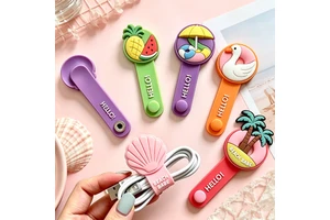 Customizable Pvc Cable Organizer Wire Clip Anti-slip Cord Holder Flexible Cable Management for Charger Cords
