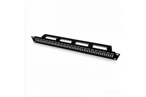 1U 19-Inch 24-Port UTP Empty Patch Panel - 24 Keystone Jacks for Data Center Networks
