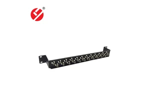 LIYUAN New 19'' 1U BNC Patch Panel LY-PP-BNC02-24P with 12 16 24 32 Ports Networking Black