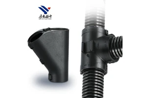 Bellows T-shaped Tee Joint Waterproof 3-Way Cable Gland Pa6 Nylon Tube Connector for Flexible Conduit