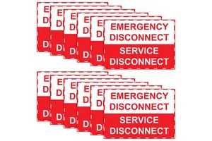 Nec Compliant Emergency Disconnect Sticker Self Adhesive Vinyl Electric Panel Label Service Warning Shut Off Sign Decal Sheet