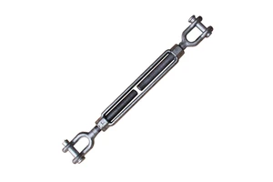 Industrial Carbon Steel Galvanized Forged US Type Open Body Turnbuckle Jaw Fork Ends Wire Rope Chain Fitting Cable Tensioner