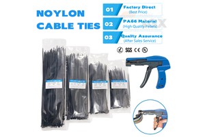 Custom Nylon 66 Cable Tie Bundler 370mm Self-Locking Ziptie with Wide Mounting Head for Base Cable Tying