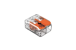 Wire Connector 221 Series 2 Port Lever Nut Quick Splice Universal Compact Terminal Block Reusable Electrical Cable Connection