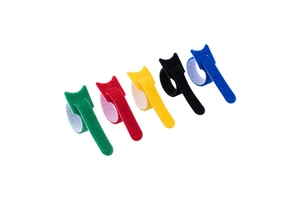 Double-Sided Hook and Loop Cable Ties with Back-to-Back Straps for Efficient Data Cable Management
