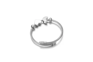 Yiwu Aceon Stainless Steel Twist Cable Wire Screw End Cap DIY Slider Personalized Charm Moon Heart Rubber Bead Stopper Bracelet