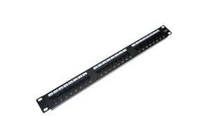 U-KCOM APPC09 19" 1U LED Cat5e Cat6 24 Port Patch Panel RJ11 RJ45 UTP STP CCTV Unloaded TIA568A/B Network
