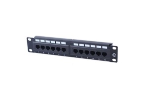 Durable 19 Inch Patch Panel 24 Port 1u 19 Inch UTP Trapezoidal Network Jack Empty Patch Panel Category 6 5e LAN Patch Panel