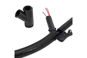 Top Grade Nylon Cable Gland Pipe Fitting Corrugated Conduit Connector Y T Shape Adaptor Openable Y Shape Joint UL94-V2 Fire