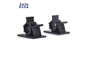 Adjustable R Type Plastic Wire Cable Clips Black Self-Adhesive 1013 JXN Brand 10mm for Home and Office Use