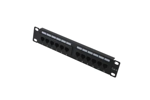 10 Inch 12 Port Cat 5e/Cat6 Patch Panel, 1U Rack Mount Network Panel for 19 Inch Rack Secure and Durable Cable Management