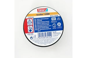 19mm X 20m, Tesa 53988 PVC Electrical Insulating Tape Waterproof Flame-retardant Insulating Adhesive Strong Current Tape Black