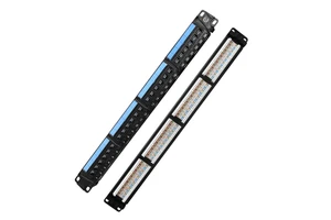 High Quality UTP 19"1U Cat 6A Patch Panel 24 Ports Krone&110 Dual IDC Patch Panel with Cable Management