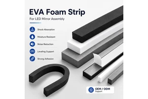 Customized PVC Foam Tape | Double Sided Fixed Adhesive Strip | For LED Mirror Back Installation | White EVA Strip