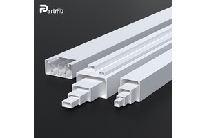 PVC Slotted Cable Trunking Wire Duct Snap-On Cover Flame Retardant Electrical Raceway White Grey Outdoor UV Resistant