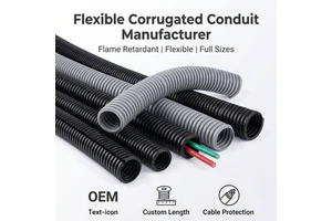Flexible Corrugated Conduit PE/PP/PA 5.5mm 10mm 16mm 20mm 26mm 36mm 40mm Abrasion Resistant Electrical Wire Protection ODM