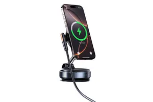 Wireless Charging Bracket 360 Degree Nano Gel Vacuum Suction Cup Alloy Real N52 Magnetic Wall Car Dashboard Phone Holder