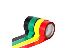 Black PVC Electrical Insulating Tape Fireproof Strong Flame Retardant Single Sided Adhesive Rubber Paper Masking Engineer Grade