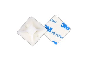 100Pcs 40X40 3M Nylon White Cable Tie Bases Mount Wire Self Adhesive Wall Holder Line Organizer