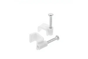 PROPART PECF5 Cable Clip with Screw 5mm Plate White 100 Count Made in China