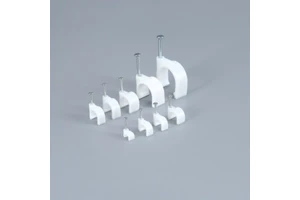 Hot Sale White Cable Clip Round Plastic 3mm 4mm 5mm 6mm 7mm 8mm With Adjustable Steel Nail for Fixing Wires for Cable Management
