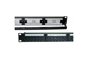 Factory Direct YNCO 24 Port Cat6/Cat6e UTP RJ45 Steel Black Patch Panel for 19inch 1U Server Racks Networking Application