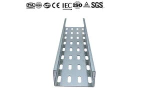 Stable Structure Perforated Trough Type Cable Tray 2.0/2.3/2.5/3.0mm Pre-Galvanized Perforated Cable Tray 100 120 150kg