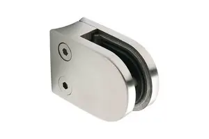 Stainless Steel D Shape Square Wall Mounted Glass Clamp Clip Bracket Holder
