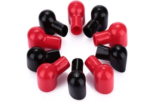 20 Pcs 12x20mm Battery Terminal Boots Covers Red/Black Insulating Protector Cable Lug Caps Replacement Tools Cable End Caps