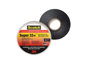 3M Scotchs Super 33+ Vinyl Electrical Tape All-Weather Black PVC Heat-Resistant Pressure Sensitive Resists UV 3M Electrical Tape