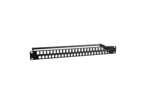 1U 48-Port Blank Patch Panel 19\" Rack Mount with Shielding for Keystone Jack Modules