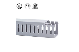 Solid PVC Fire Retardant Flameproof Grey Cable Trunking Slotted Cover 20x20mm Wire Duct Raceway Concealer 2.0M Length CE WBO