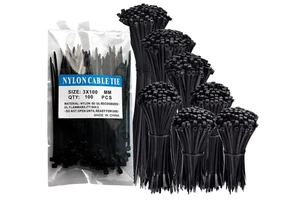 100pcs 12 Inch Self-Locking Nylon 66 Cable Ties UV Resistant 12*300mm Industrial Use Multi-Purpose Wire Management