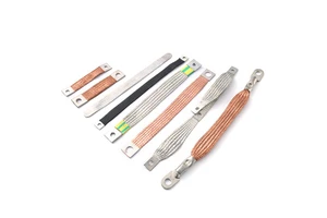 Factory Customized Electronic Tin Plated Copper Conductor Flat Ground Braid PVC Insulation 300mm Length Grounding Cable