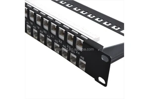 RJ45 1U 48 Port Patch Panel with Cat6 UTP keystone jack 19 Inch