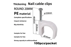 Hot Selling R-Type Cable Clips 20mm Steel Nail Plastic Network Management Tool 3.2*40mm Cable Ladder Wire Rope Clip