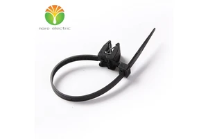 1-Piece Type Cable Tie with Edge Clip 082652 and Fixing for Edge, Inside Serrated