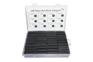 3:1 Ratio Black High Voltage 600V Rated PE Heat Shrink Tubing Kit Adhesive Lined Wire Connector Cable Sleeves Protector