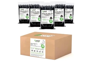 FSCAT UL Listed Nylon 66 Cable Ties 4.8x400mm (16 Inch) Invista PA66 Self-Locking Zip Ties Custom Packing For Industry