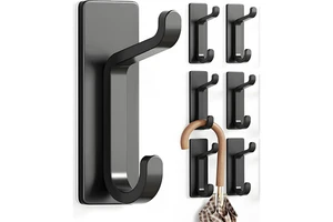 Extra Adhesive Stainless Steel Bracket Wall-Mounted Self-Adhesive Hook for Kitchen Bathroom Living Room Office Door Use