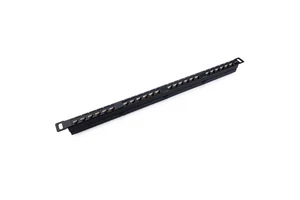 Space-Saving 0.5U Patch Panel 24 Port Cat6 Unshielded/Shielded High Density Ethernet Patch Panel with Cable Management