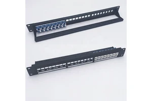 Low Price 19 Inch 1U UTP 24 Port Empty Patch Panel With Back bar