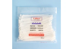 YDSL Nylon Cable Ties 8mm Width Self-Locking Cable Strap Wraps 200mm Length UV-resistant Nylon 66 for Wire Management