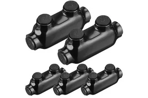 Electrical Power In-line Splice Connector Black Insulated Cable Connectors Dual Sided Wire Connector 600V 14AWG-750kcmil