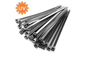 UV Resistant Black Self-Locking Cable Ties Nylon 66 Zip Ties for Outdoor Environments Exposed to Strong Sunlight