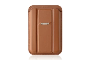 Invisible Bracket Wallet Phone Case PU Leather Magnetic Phone Credit Card Holder for iPhone 16 15 Pro Max Desk Phone Metal Stand
