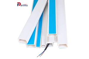 Heavy Duty PVC Electrical Cable Trunking Slotted Cover Fire Retardant UL94 V-0 Wall Floor Conduit Cable Management System